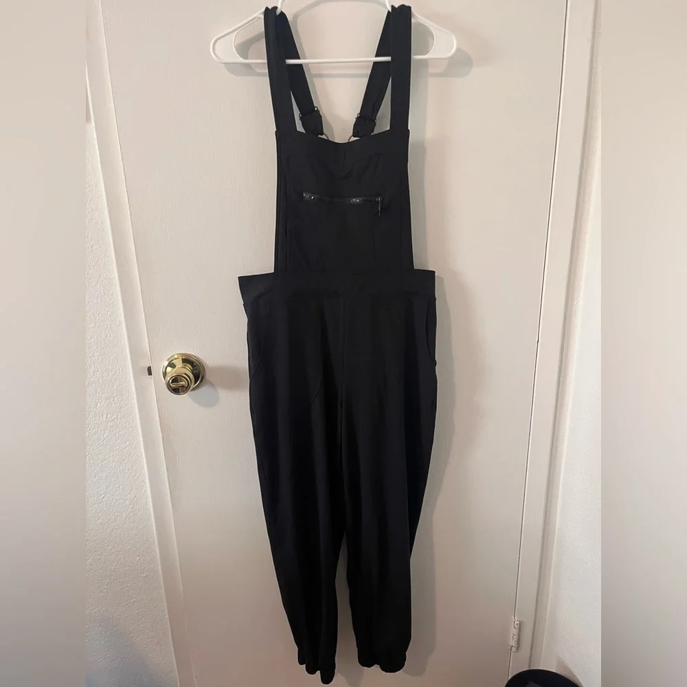 SWAAY Overall Jumpsuit in Black Eco-Friendly Adjustable Heart Zipper Pockets XL - Picture 2 of 12